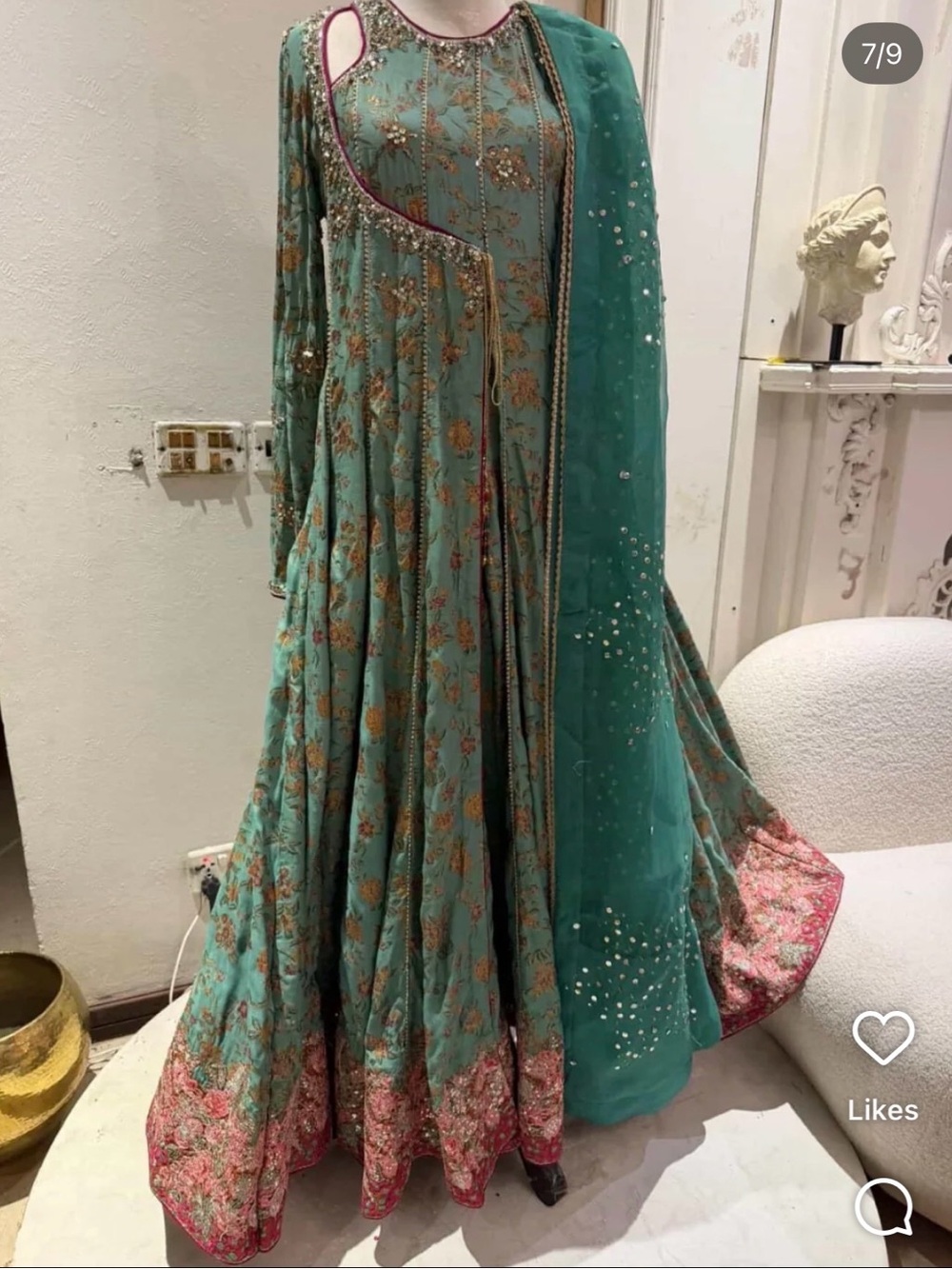 Pakistani Designer: Zainab Salman - Royal Paradise Kaalidar - Size small